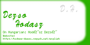 dezso hodasz business card